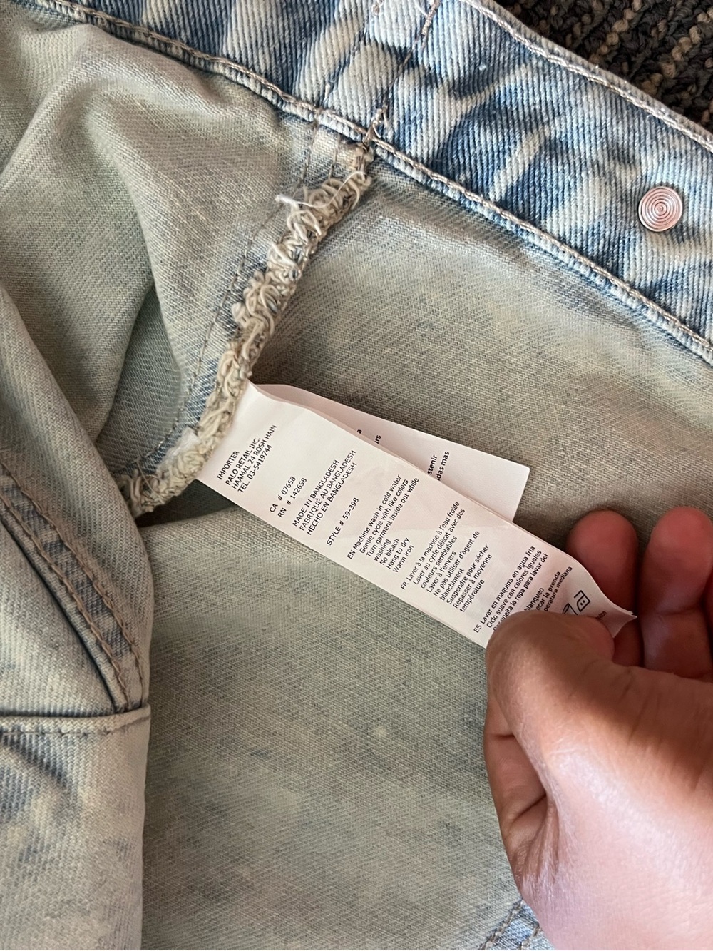 refuge Light Gray Washed Denim Jacket - Picture 5 of 5